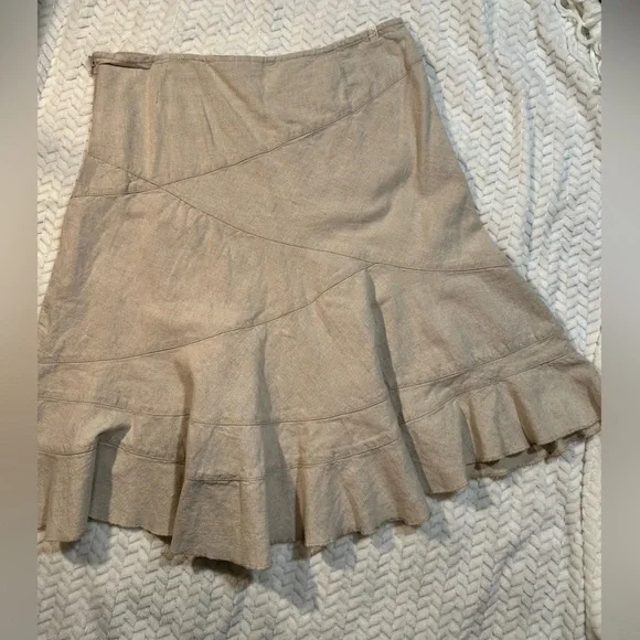 Women Flared Beige Skirt - Picture 1 of 4